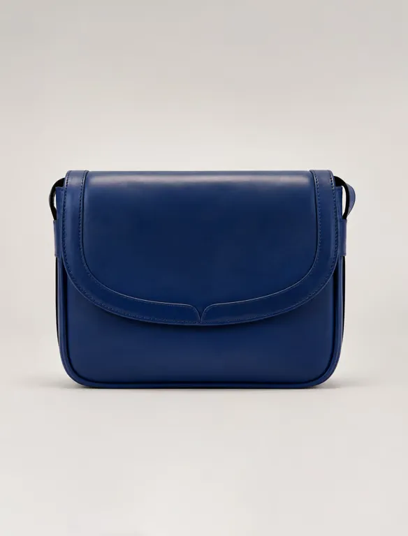 Minimalist Royal Blue Leather Flap Crossbody Bag _ Modern Shoulder Bag (2) Minimalist Royal Blue Leather Flap Crossbody Bag | Modern Shoulder Bag - Image 1